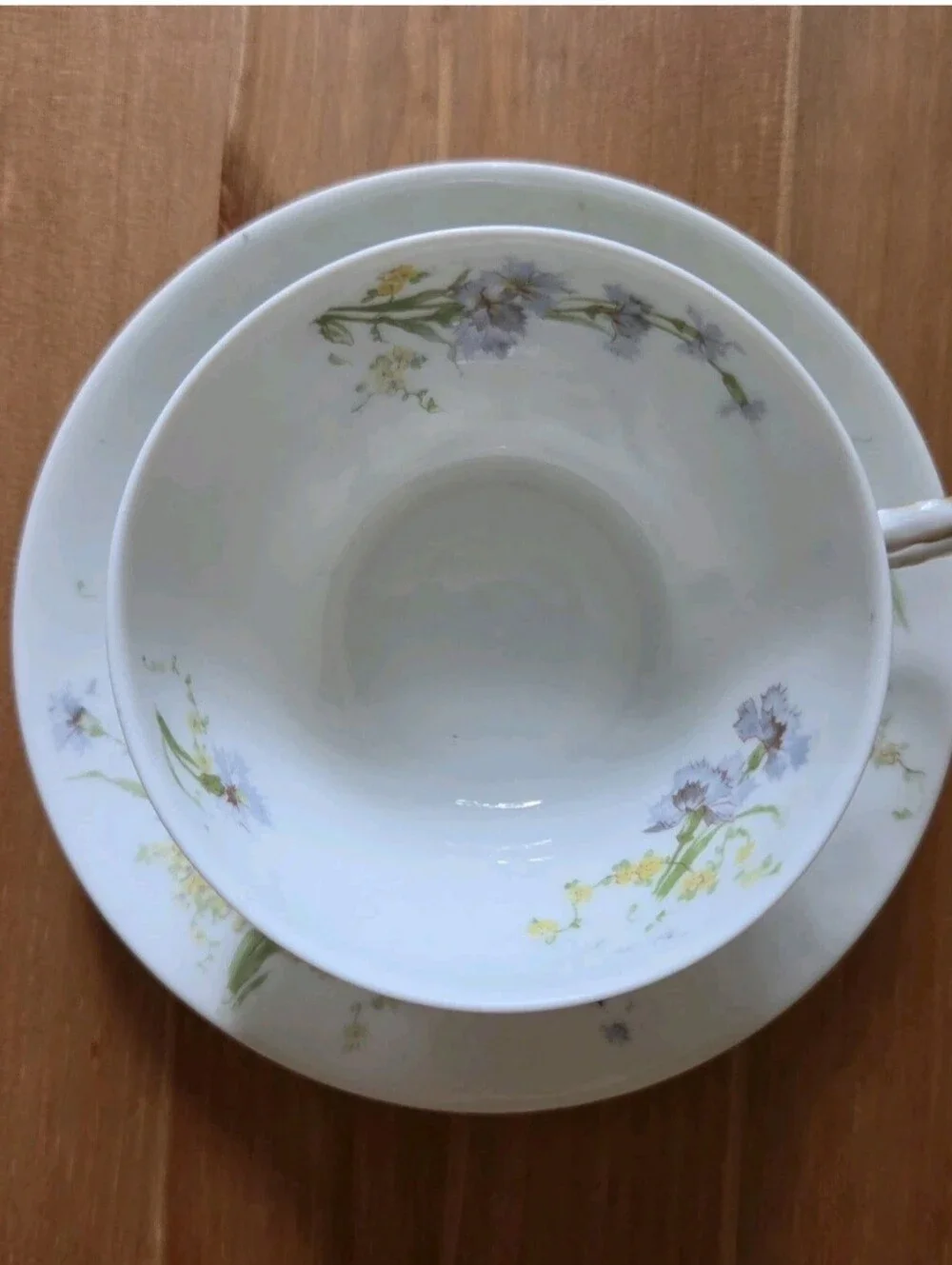 Antique Theodore Haviland Limoges Cup Saucer Blue Cornflower Schleiger 603b